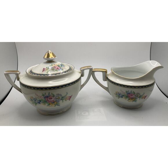 Meito China Sugar Bowl & Creamer Set - Vintage Ceramic Made in Japan - Picture 1 of 13